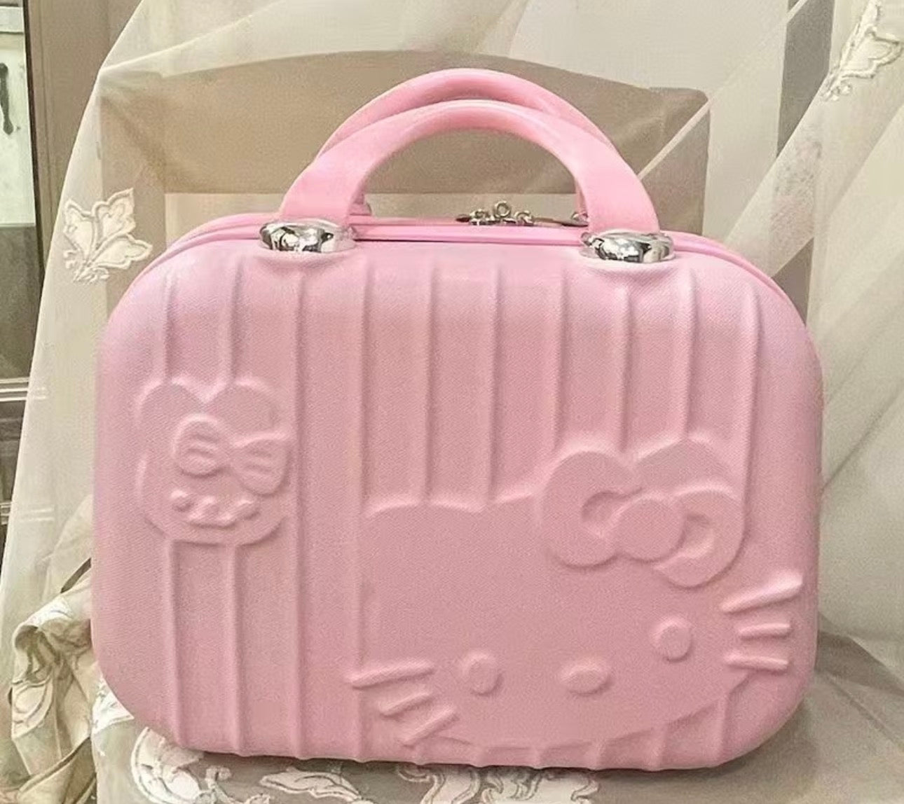 Large luggage case filled with goodies